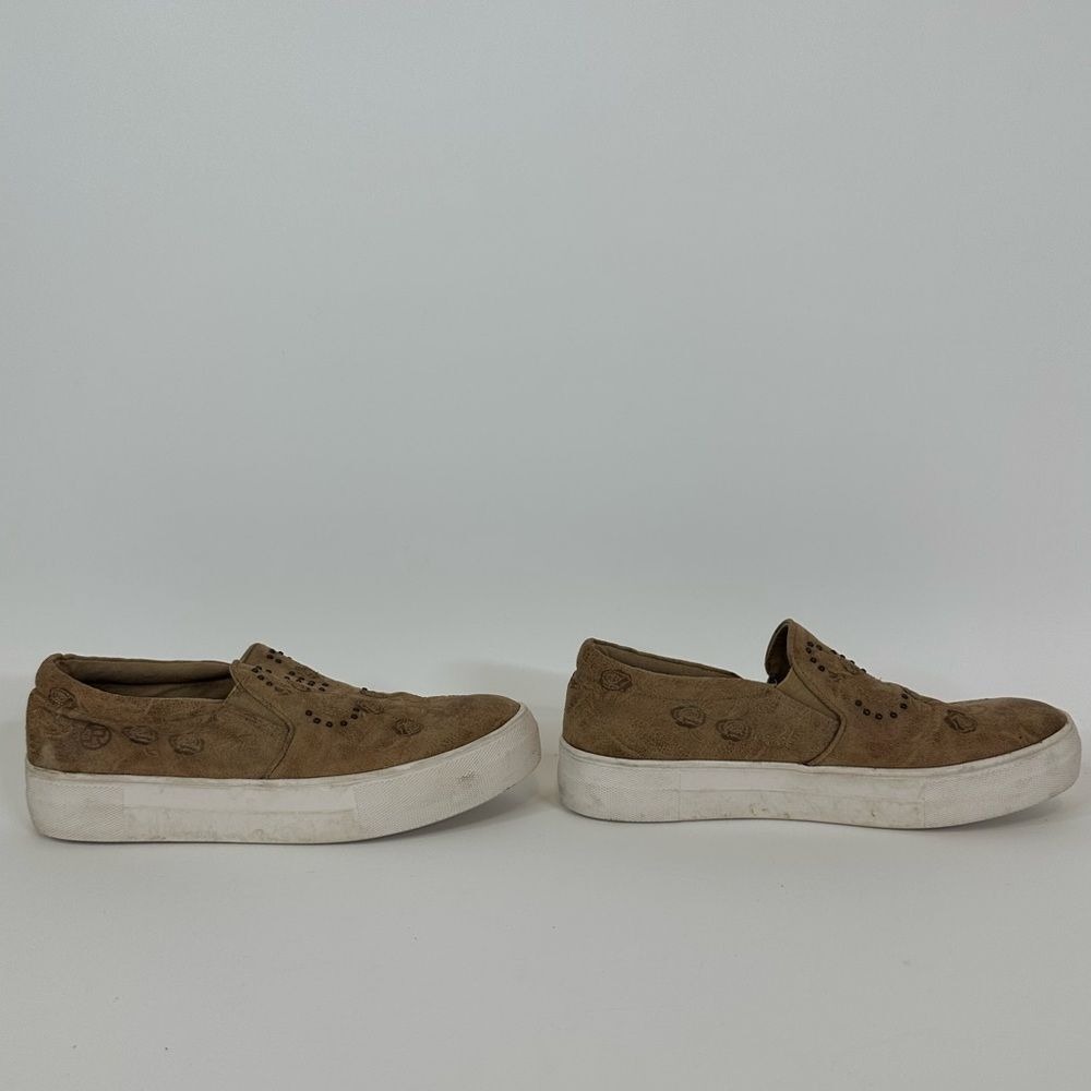 Roper Suede Slip On Sneakers Women's 7.5 Western Embroidered Brown